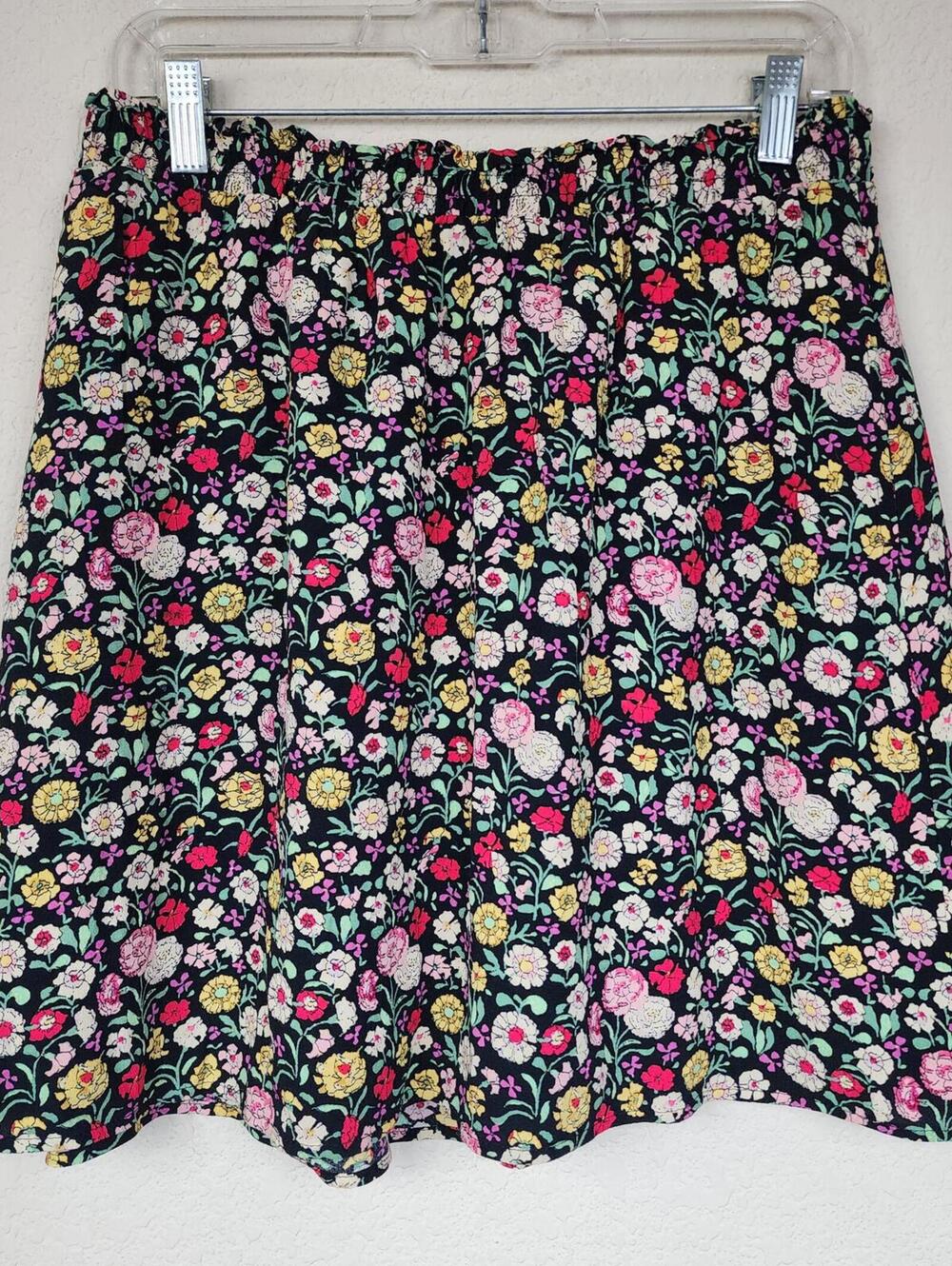 LOFT Floral Rayon Skirt Medium